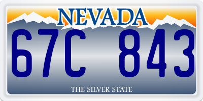 NV license plate 67C843