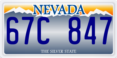 NV license plate 67C847