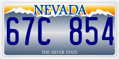 NV license plate 67C854