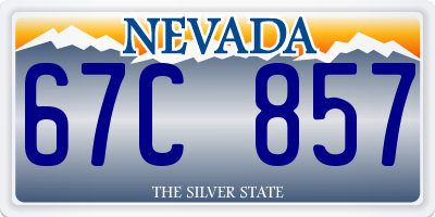 NV license plate 67C857