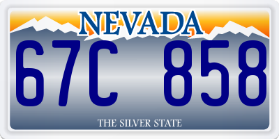 NV license plate 67C858