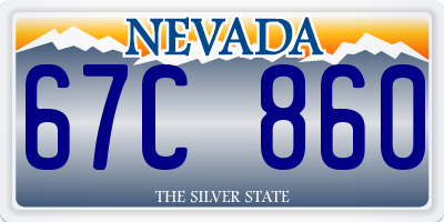 NV license plate 67C860