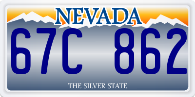 NV license plate 67C862