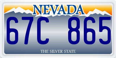 NV license plate 67C865