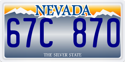 NV license plate 67C870
