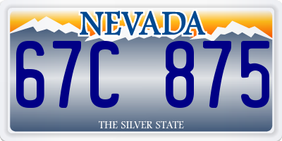 NV license plate 67C875