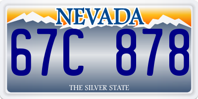 NV license plate 67C878