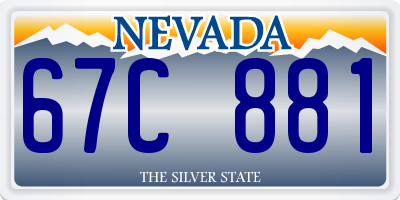 NV license plate 67C881