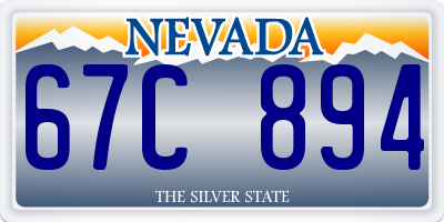NV license plate 67C894