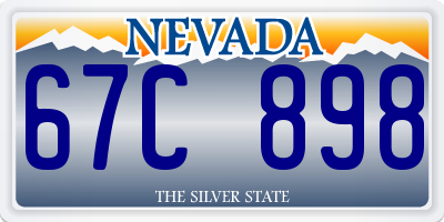 NV license plate 67C898
