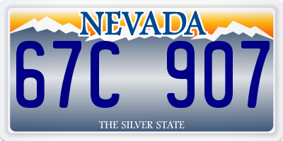 NV license plate 67C907