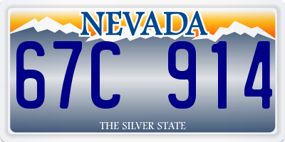NV license plate 67C914