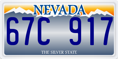 NV license plate 67C917