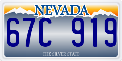 NV license plate 67C919