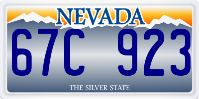 NV license plate 67C923