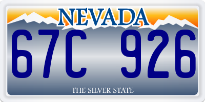 NV license plate 67C926