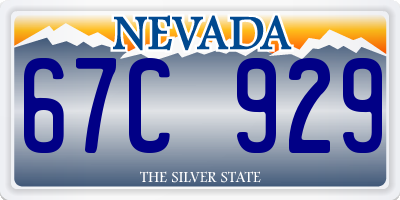 NV license plate 67C929