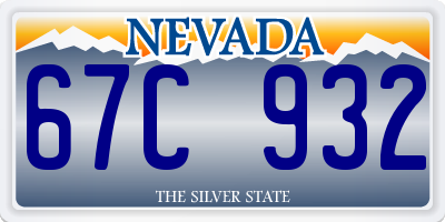 NV license plate 67C932