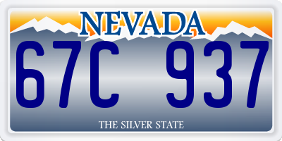 NV license plate 67C937