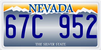NV license plate 67C952