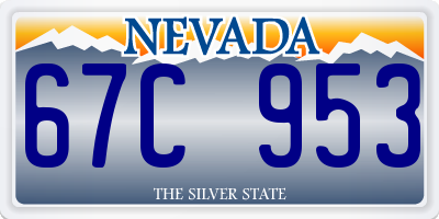 NV license plate 67C953