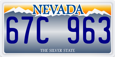 NV license plate 67C963