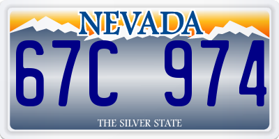 NV license plate 67C974