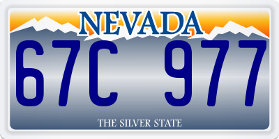NV license plate 67C977