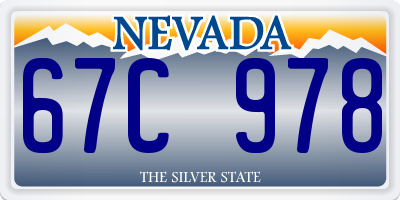 NV license plate 67C978