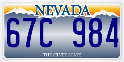NV license plate 67C984