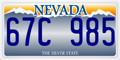 NV license plate 67C985