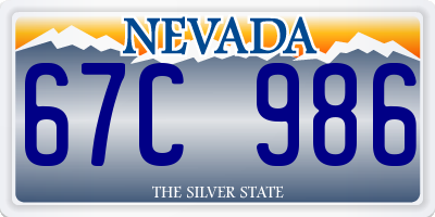 NV license plate 67C986