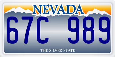 NV license plate 67C989