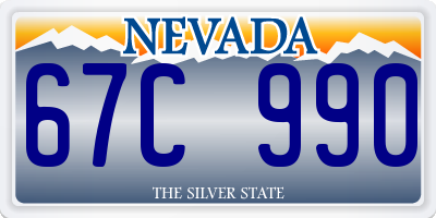 NV license plate 67C990