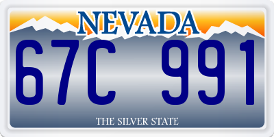 NV license plate 67C991