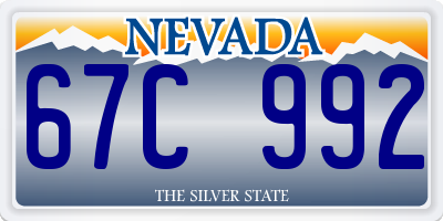 NV license plate 67C992