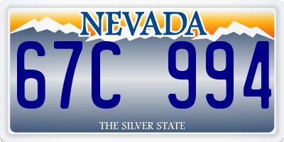 NV license plate 67C994
