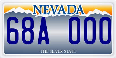 NV license plate 68A000