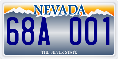 NV license plate 68A001