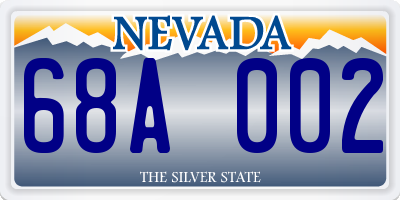 NV license plate 68A002