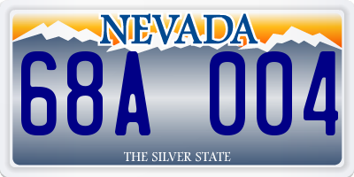 NV license plate 68A004
