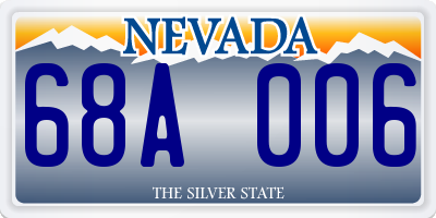 NV license plate 68A006
