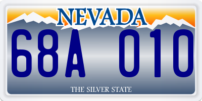 NV license plate 68A010