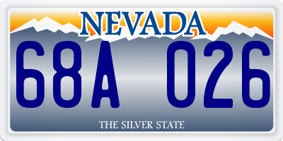 NV license plate 68A026