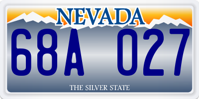 NV license plate 68A027