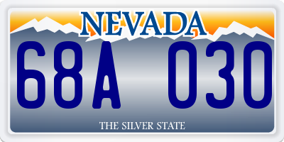 NV license plate 68A030
