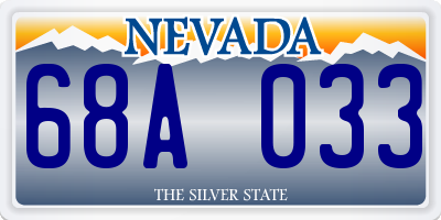 NV license plate 68A033