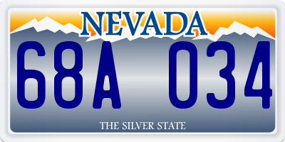 NV license plate 68A034