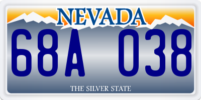 NV license plate 68A038