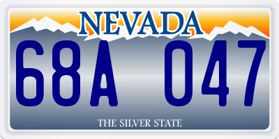 NV license plate 68A047